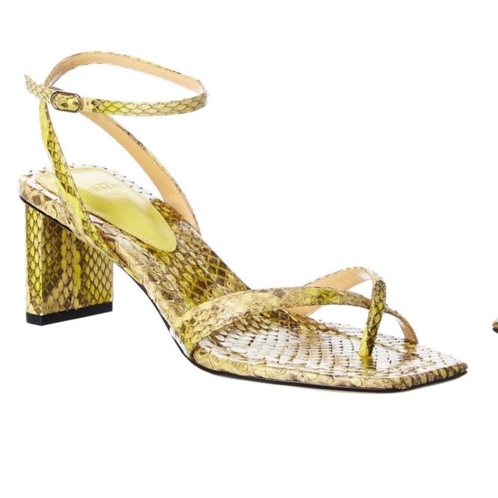 Alexandre Birman Nelly yellow python sandal womens size 37.5